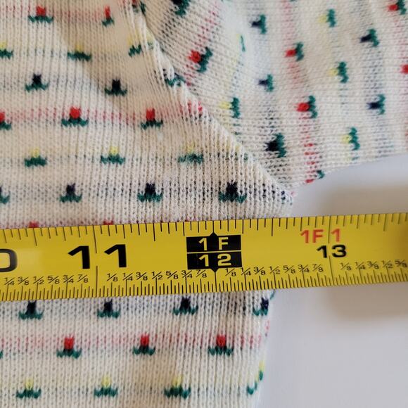 Vintage Eclipse Los Angeles White Confetti Flower Sweater Kids Sz 7 100% Acrylic - Picture 8 of 9